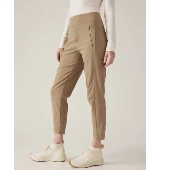 Athleta Pants - Athleta Trekkie North Jogger size 12 Tall Tapered Tan Brown Gorpcore Commuter
